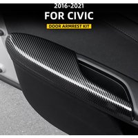 For HONDA 2016-2021 10th CIVIC SEDAN HATCHBACK TYPE-R Door armrest protective cover decorative cover Carbon fiber pattern