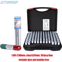 1.00~2.00mm Precision Steel Pin Gauge 1.00~2.00 step 0.01mm Smooth Plug Gauge Hole Gauge set pin Measuring Tool,101pcs/lot