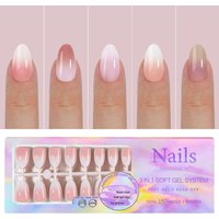 French Tip Press On Nails, 150Pcs French Gel Nail Tips, Soft Gel Pre-shaped No Need to File, for Nail Art DIY 15 Sizes