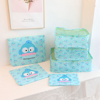 6pcs/set Sanrio ugly fish Travel Storage Bags Set Cartoon Clothing Organizer Polyester Fabric for Travelers Vacation Packing