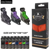 UICE Ice Hockey Shoelaces 84/96/108/120in Box-Packed Ice Hockey Skate Laces Dual Layer Braid Extra Reinforced Waxed Tip Shoelace
