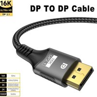 FDBRO Displayport 2.1 16K DP Cable 8K@120Hz/60Hz 4K@240Hz 80Gbps HDR Video Audio Cable for Laptop Xbox Projector Gaming Monitor
