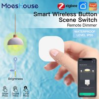 Moes Tuya ZigBee Smart Button Switch Wireless Remote Control Multi-scene Linkage Switch Battery Powered Automation Scenario