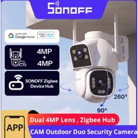 SONOFF CAM Outdoor DUO Outdoor Smart Security Camera Zigbee Hub Dual 4MP Lens Full-Color Night Vision WiFi & Ethernet CAM-C44HE