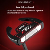 PGM Men's Golf Putter YB3 Right-Hand Low Center of Gravity Single Club Horn-shaped Rod with Aiming Line Practice Clubs TUG072