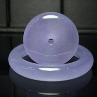 Rare Certified Natural Icy Lavender Myanmar Jade jadeite Bracelets Pendant Sets
