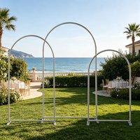 3-Piece Aluminum Arch Backdrop Stand Set – Portable Photography Equipment for Weddings, Birthdays, and Parties