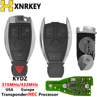 XNRKEY 3/4 Button Remote Car Key for Mercedes Benz C E S Class CLS W204 W202 W212 W211 W203 W205 NEC Chip 315/433Mhz (2 Batterie