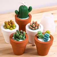New Mini Succulent Planter Silicone Mold Terracotta Pot Plaster Concrete Resin Candle Jar Molds DIY Home Desk Decor Craft Gifts