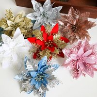 10/12pcs Flannel Large Artificial Rose Flower Heads For Home Wedding Decoration Scrapbooking DIY Christmas Tree Silk Flowers
