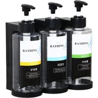 No Drill Wall Mounted Soap Dispenser Set 3 Chamber Shampoo Shower Gel Liquid Soap Dispenser for Bathroom Hotel Commercial Home