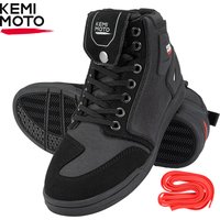 Herren-Motorrad-Reitschuhe, lässige kurze Stiefel, schwarz, grau, kollisionssicher, rutschfest, flache Sohle, Turnschuhe für das tägliche Radfahren, Straßenfahren, schützend, atmungsaktiv, leicht,
