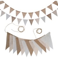 Jute Linen Triangle Flags Garland Wall Hanging String Wedding Birthday Festival Party Bunting Banners Camping Flag Photo Props