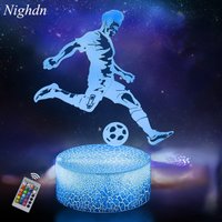 Nighdn 3D veilleuses Football LED Illusion lampe USB télécommande veilleuse chambre décor anniversaire cadeaux de noël pour les enfants