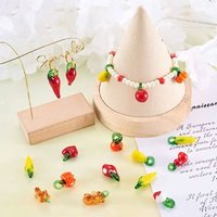 30/50pcs/Lot Glass Charm Mixed Fruit Vegetable Beads for Jewelry Making DIY Chilli Cherry Watermelon Bracelet Earrings Necklace