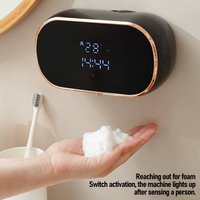 Automatic Foaming Soap Dispenser 350ml Wall Mounted USB Rechargeable Touchless Hand Soap Dispenser with Adhesive for Bathroom