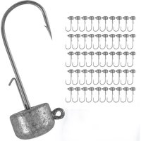 50pcs Unpainted Ned Rig Jig Head Fishing Hooks Mushroom Jigheads Lure Fishing Accessories Hook Crappie Bass Trout 2.5-14g