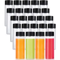 24 Pack 10OZ Clear PET Plastic Juice Bottles with Black Lids Plastic Smoothie Bottles Ideal for Juice, Milk, Homemade Beverages