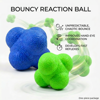 Hexagonal Reaction Ball, High-Density Rubber Bounce Device, Improves Speed, Agility, Coordination, Tpr Material