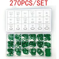 270Pcs 18 Sizes Air Conditioning HNBR O Rings Car Auto Repair Tools Rubber Air Conditioning Refrigerant Ring Sets Car Tools