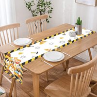 Construction Theme Party Table Runner Excavator Vehicle Birthday Party Decor Kids Boy Bulldozer Tractor Truck Party Supplies