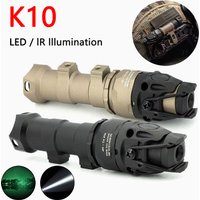 Tactical KIJI K10 IR Light Aluminum CNC IR 850nm Illumination Hunting Scout Light K10 IR/LED Flashlight Fit MICH2000 ARC Helmet