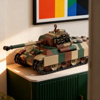 595pcs MOC Panther Tank Camo Model Building Blocks Architecture Toy Birthday Gifts DIY Education Brick Presentation Collection image 3