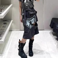 Women Heart Shaped Print Mid Length Skirt With Irregular Cut Tailored Featuring Streamers Trendy Retro Street Comfortable Style