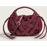 Fashion Woven hollow Women Handbags Luxury Designer Ladies Shoulder Messenger Bag small totes tassel lady Composite bag burgundy