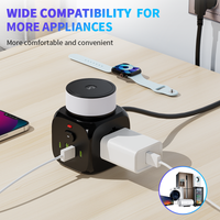 Compact EU Wall Mount Power Strip Surge & Overload Protection, 2 AC 2 USB 2 Type-C, With a night light,Safe company