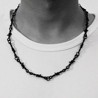 Y2K Punk Personality Wire Brambles Iron Black Bracelet Necklace for Women Men Hip-hop Rock Thorns Choker Chain Goth Jewelry Gift