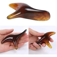Amber Resin Wax Triangle Body Massager Gua Sha Acupuncture Shiatsu Tool Neck Leg Scraping Massage Trigger Point Therapy Massage