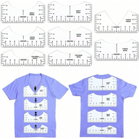 4/8Pcs Shirt Alignment Ruler Tool Set T-Shirt Measuring Guide for Heat Transfer Vinyl Cricut Centering Tool Adult Youth Toddler