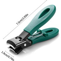 Wide Opening Thick Nail Clippers, Ultra Sharp Anti-Splash Blade, Premium Gray Manicure Tool for Hard Fingernails and Thick Toena