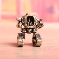 Science Fiction Warframe Small Statue Brass Mech Warrior Figurines Miniatures Vintage Landscape Desktop Ornament Home Decoration