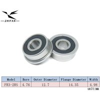 8Pcs FR3 2RS Inch Flange Ball Bearing 3/16 x 1/2 x 0.196 FR3RS Flanged Ball Bearing 4.762x12.7x4.978 Rubber Sealed 33PP5 FR3DD