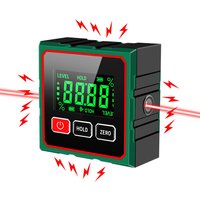 Digital Magnetic Inclinometer Angle Gauge with Laser Level, USB Rechargeable Geological Dip Measurement Protractor