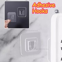 Double-sided Adhesive Wall Hooks Multi-Purpose PVC Material Wall Mount Storage Hooks for Kitchen Office Plastic Clear Hooks