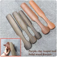 Purple Clay Teapot Tool Half Round Long Solid Wood Racket Hand-DIY Pottery Square Teapot Flower-pot Molding Clay Patting Tools