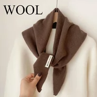 Triangle Scarf Niche Wool Triangular Scarf Women Headscarf Knitted Scarf Multi-functional Warm Knitted Scarf