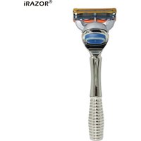 iRAZOR Man F5 5-layer Fusion Blade Safety Razor Manual Shaver Heavy Weight Handle Barber Tool for Husband Father Gift