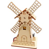 Electric Windmill Hut Student Educational Science and Education Toys Creative Technology Production Handmade Material Package