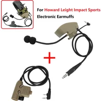 Microphone & PTT for Howard Leight Impact Sports Electronic Earmuffs for Airsoft Shooting Hunting Tactical Headset