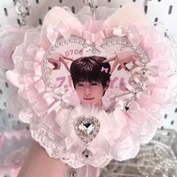 Kawaii Soft Pink Keychain Custom Anime Idol Collectible Handmade with Lace for Bag Charm Bag Accessories