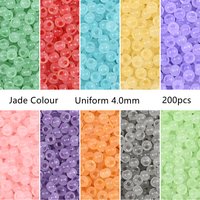 200Pcs 4mm Imitation Jade Glass Czech Beads 6/0 Smooth Craft Beads For DIY Jewelry Making Charm Bracelet Necklace Accessories
