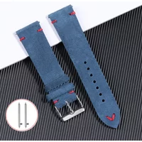 18mm 20mm 22mm High Quality Suede Leather Vintage Watch Strap Blue Watchband Replacement Strap Sport Bracelet Watch Accessories