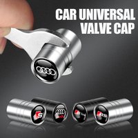 3D Metal Car Wheel Tire Valve Caps Tyre Air Stem Covers Accessories For Audi OOOO SLINE RS S TT A4 B8 A3 8P A6 C7 8V B6 B7 B9 Q5
