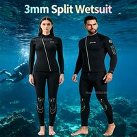 New 3mm Neoprene Split Wetsuit Front Zipper Keep Warm Diving Suit for Men Women Snorkel Surf Swim Water Sports