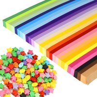 1350/2700 Folded Star Paper, Folded Star Paper Strip Packaging, Folded Stars, 27 Colors, 50 Sheets Per Color