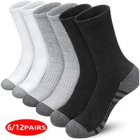 Men's High Performance Athletic Crew Socks Soft Breathable Sport Socks for Running Basketball Outdoor Activities 6 Pairs Pack
